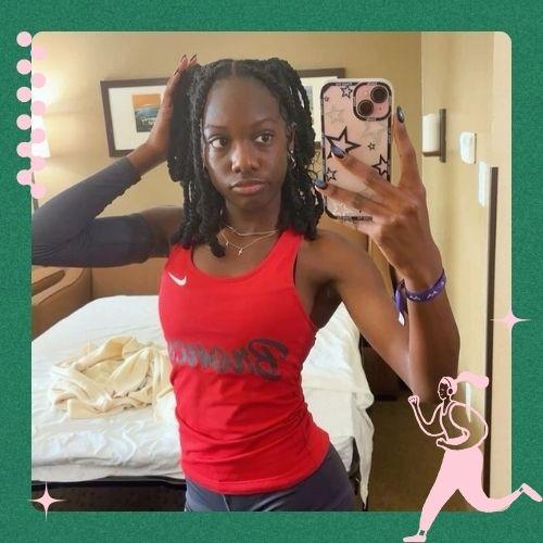Twisted track meet hairstyle