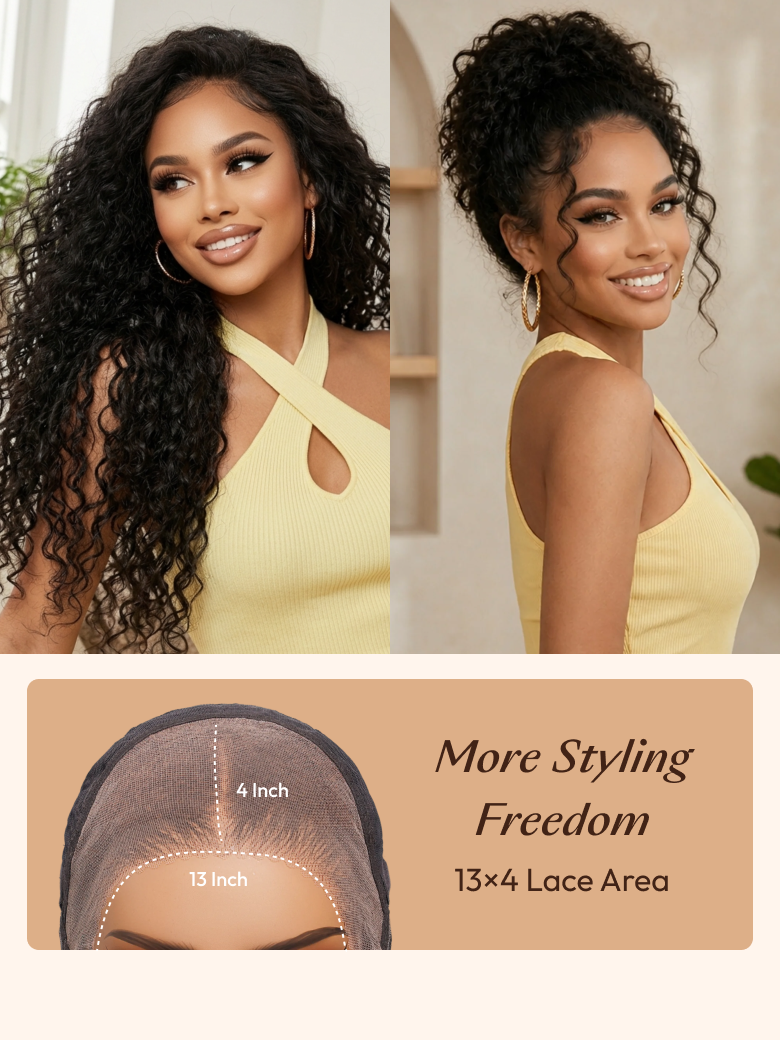 [ Ameera Same ] UNice 13x4 Bye Bye Slip™ 2-in-1 Straight to Water Wave Wet and Wavy Human Hair Wig With Invisi Drawstring