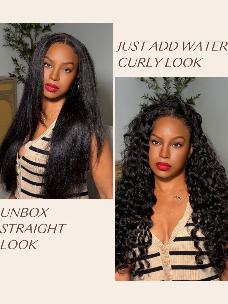 [ Ameera Same ] UNice 13x4 Bye Bye Slip™ 2-in-1 Straight to Water Wave Wet and Wavy Human Hair Wig With Invisi Drawstring
