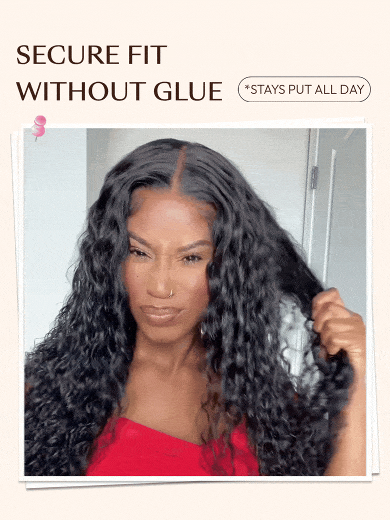 UNice 7x5 Bye-Bye Slip™ Put On And Go Glueless Water Wave Drawstring Wig