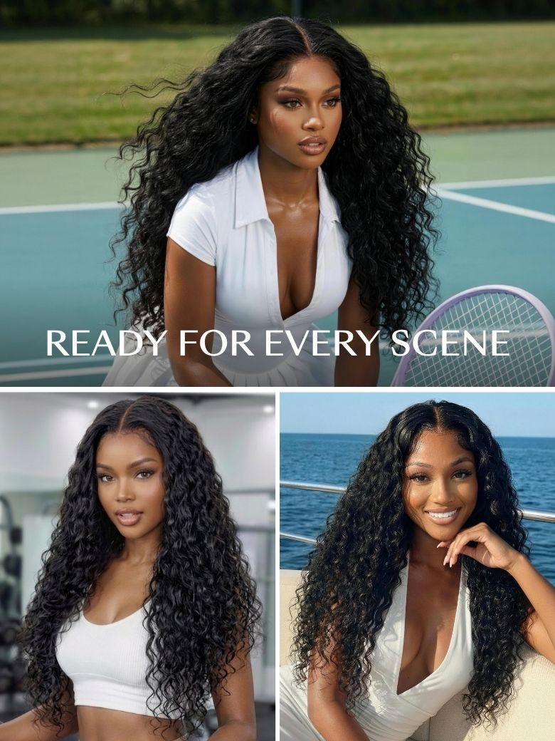 UNice 7x5 Bye-Bye Slip™ Put On And Go Glueless Water Wave Drawstring Wig