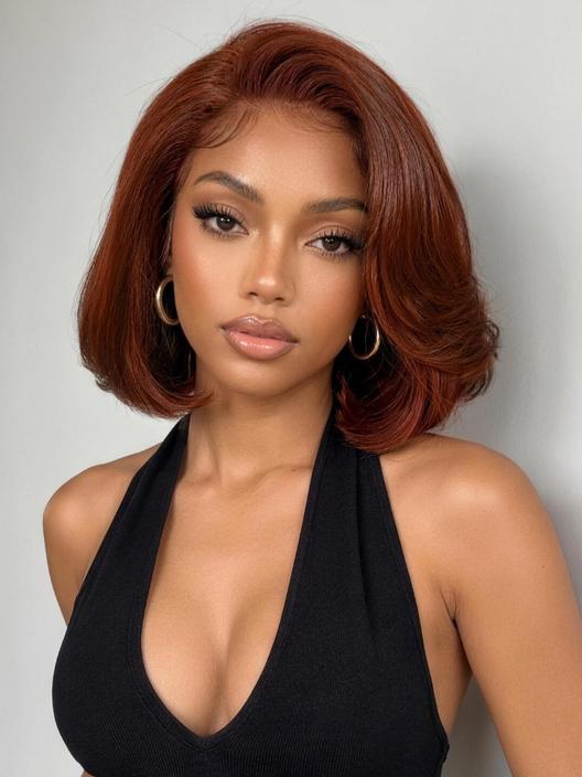 UNice 7x5 Bye Bye Slip™ Lace Dark Brown to Golden Caramel Ombre Curly Glueless Wig with Invisi Drawstring