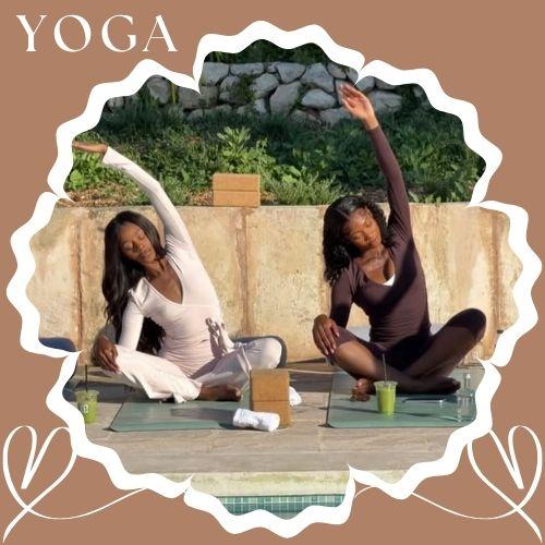 Wig hairstyle for yoga day