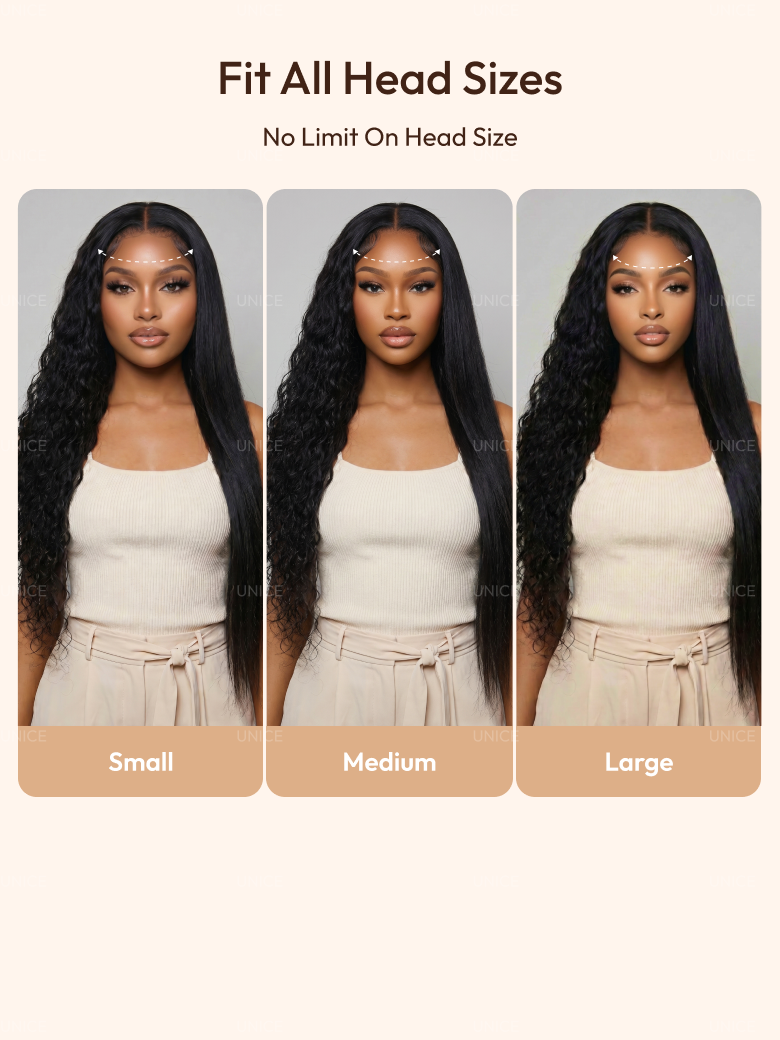 [ Ameera Same ] UNice 13x4 Bye Bye Slip™  Vacation-Ready 2-in-1 Straight to Water Wave  Glueless 100% Human Hair Wig