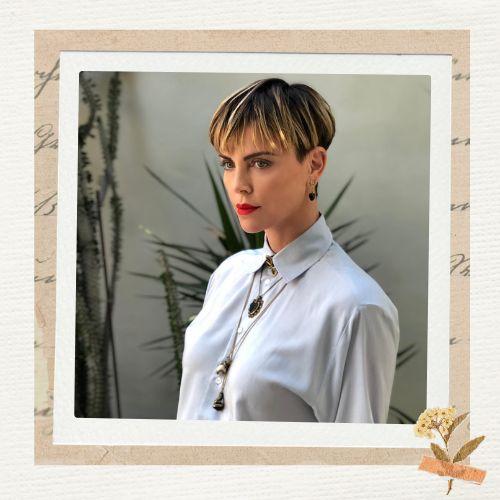 Charlize Theron Bowl Cut