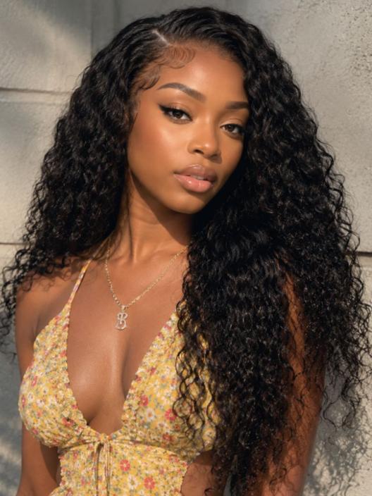 UNice Glueless 7x5 Burmese Curly Wig with Finger Coily Ends 100% Human Hair Black to Chestnut Brown Ombre Bye-Bye Knots™ 7x5 Lace Drawstring Wig