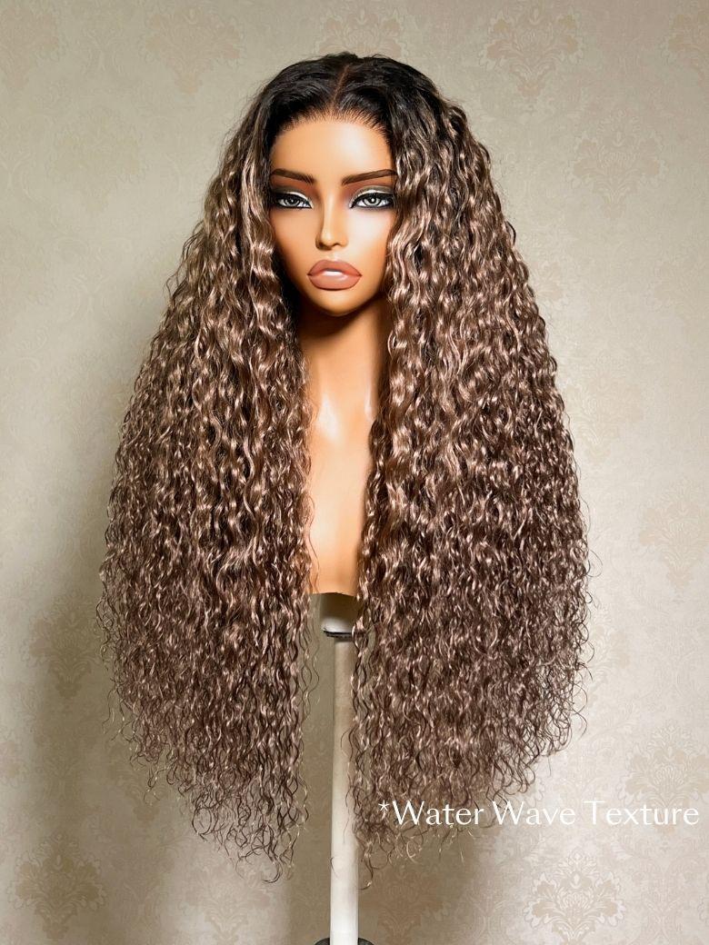 UNice 7x5 Bye Bye Slip™ Lace Dark Brown to Golden Caramel Ombre Curly Glueless Wig with Invisi Drawstring