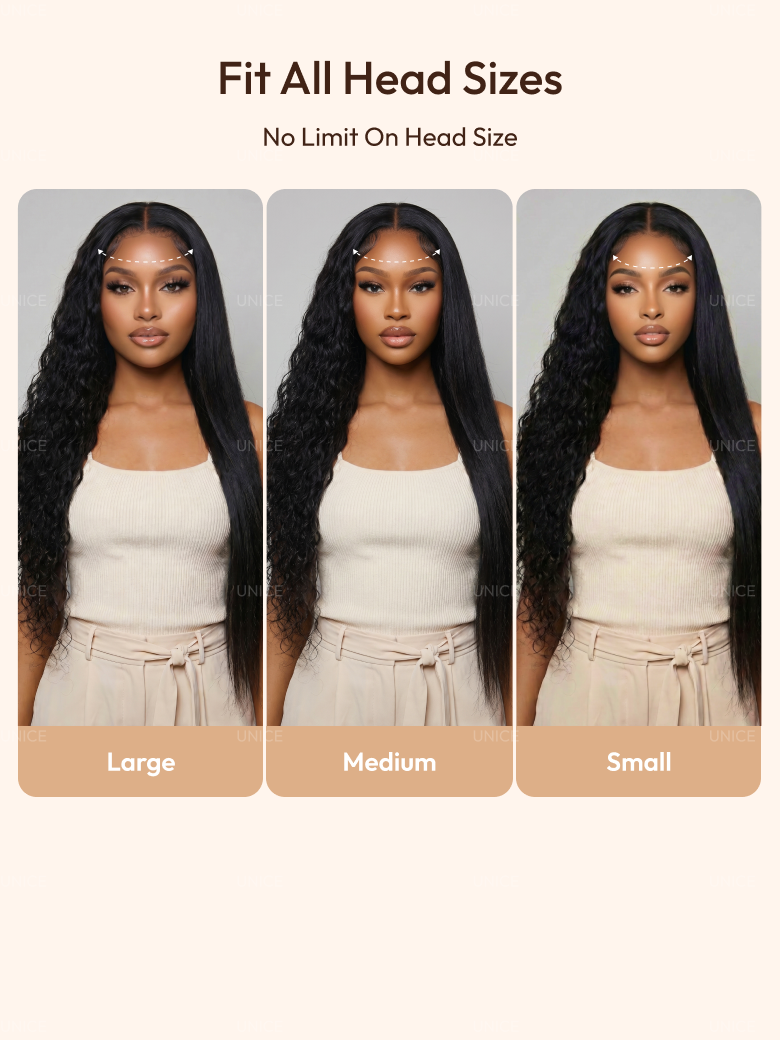 [ Ameera Same ] UNice 13x4 Bye Bye Slip™  Vacation-Ready 2-in-1 Straight to Water Wave  Glueless 100% Human Hair Wig