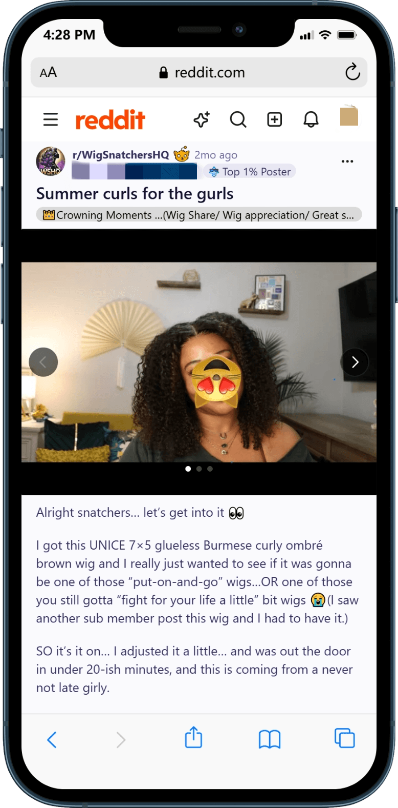 unice wig reddit review example