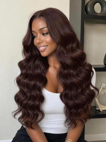UNice 7x5 Bye Bye Slip™ Lace Glueless Rich Chocolate Auburn Brown Body Wave Drawstring Wig