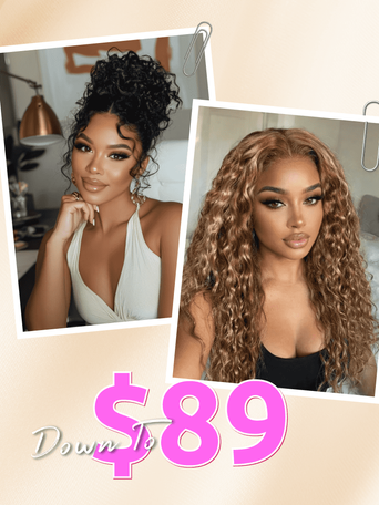 22inch 360 Lace Invisible Strap Pre-cut Pre-bleached Water Wave 180% Density Wig& 13x4 Lace Front Blonde Highlight Water Wave Wig