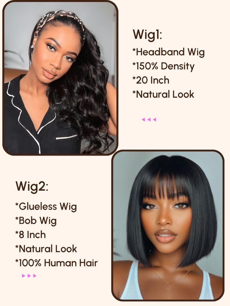 Pay $109 Get 2 Wigs | 24H Limited Time Sale | 18Inch 7X5 Lace Byebye Slip 150% Density Wig
