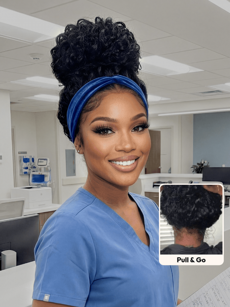 UNice HookFit™ Headband Wig Water Wave Glueless for Healthcare Workers | Comfortable, Secure, and Effortless All-Day Wear for Busy Shifts