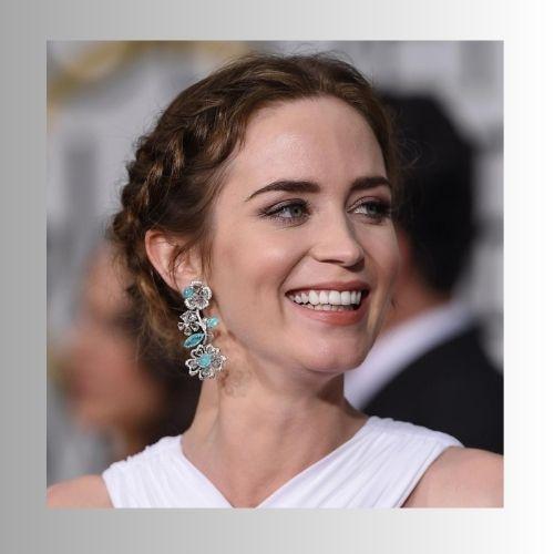 Emily Blunt Crown Braid Updo