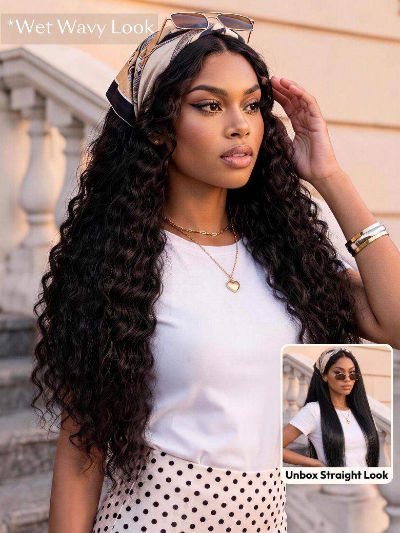 [ Ameera Same ] UNice 13x4 Bye Bye Slip™  Beach-Ready 2-in-1 Straight to Water Wave  Glueless 100% Human Hair Wig