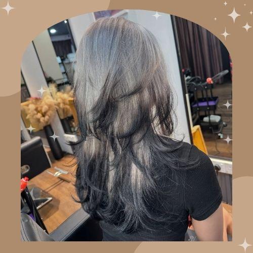 Silver and Black Foxtail Hairstyle