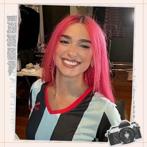 dua lipa pink hair