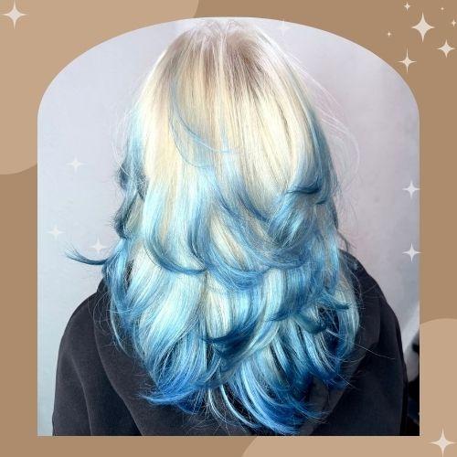 Blonde and Blue Foxtail Hairstyle