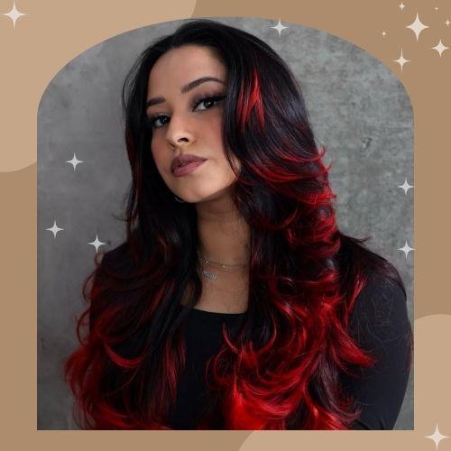 Black and Red Foxtail Hairstyle