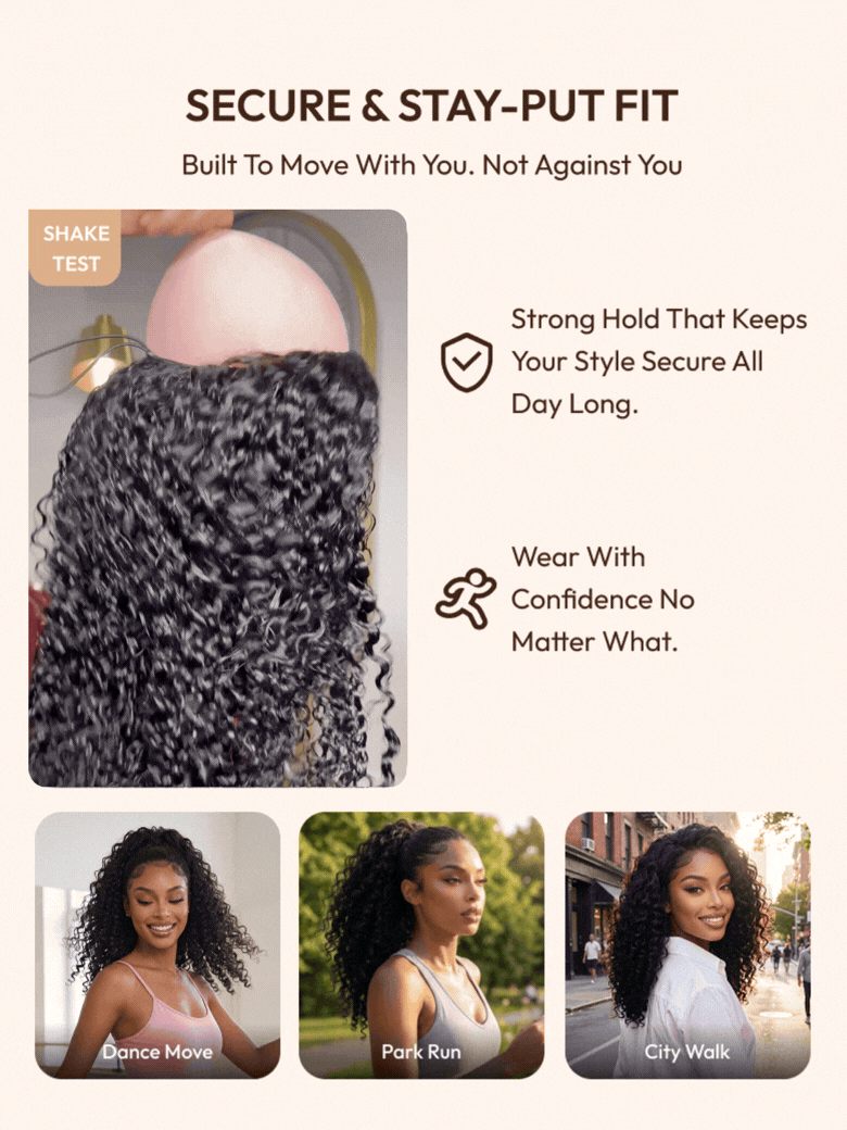 The UNICE drawstring half-wig offers a secure hold, keeping your hairstyle looking perfect all day long.