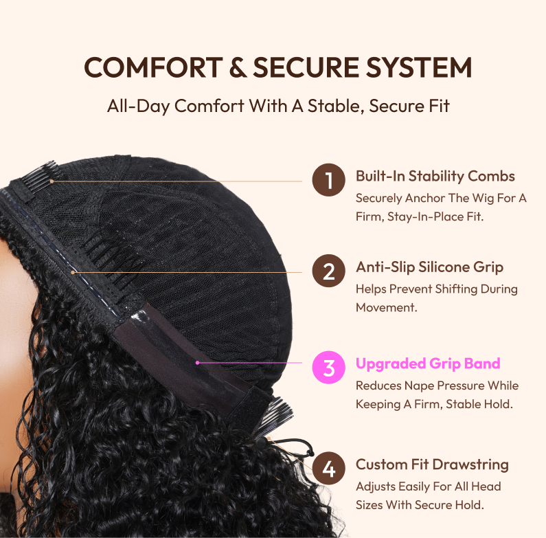half wig cap design details