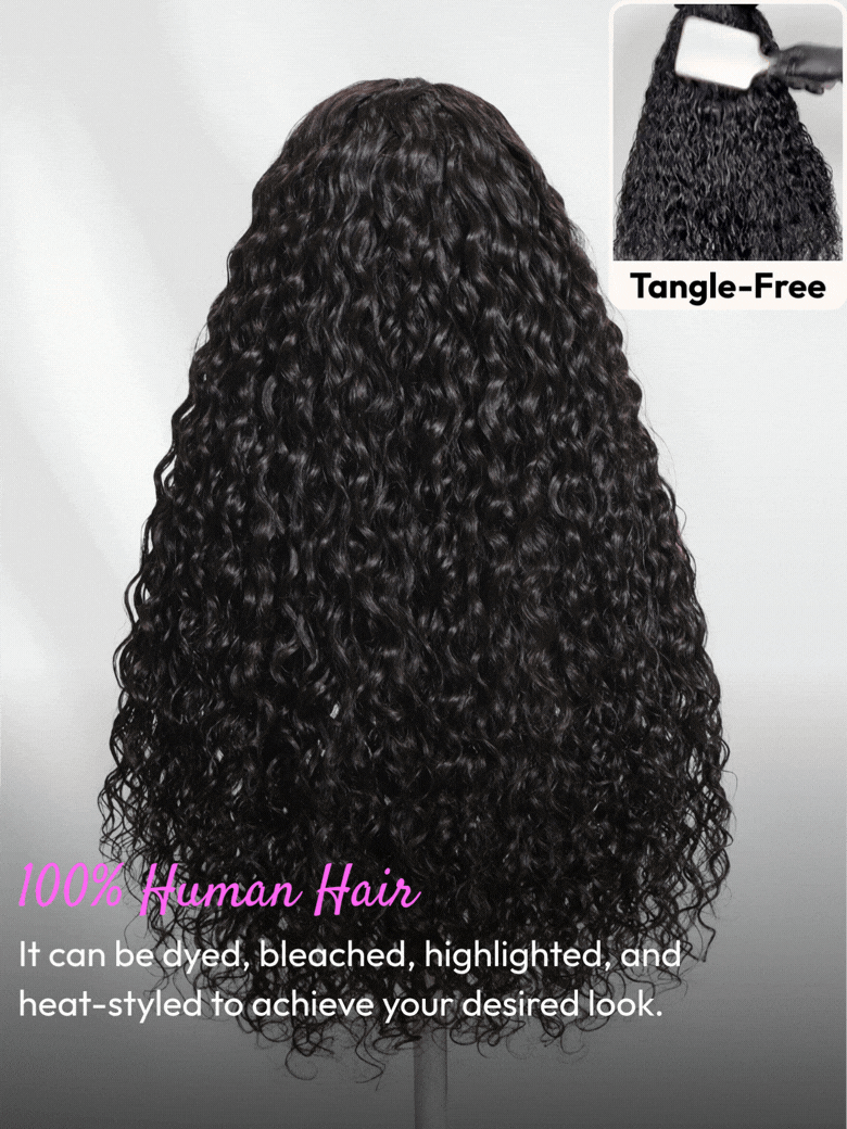 UNice 7x5 Bye-Bye Slip™ Put On And Go Glueless Water Wave Drawstring Wig With Baby Hair