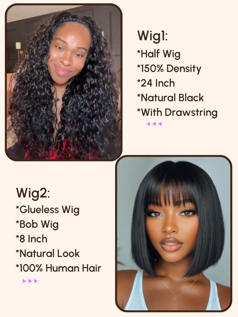 [24inch ONLY] Beginner Friendly Body Wave Natural Color Glueless Half Wig 100% Virgin Human Hair