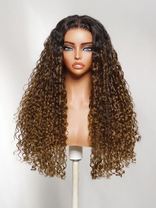 UNice 7x5 Bye Bye Slip™ Lace Natural Black Fluffy Indian Curly Glueless Wig with Invisi Drawstring