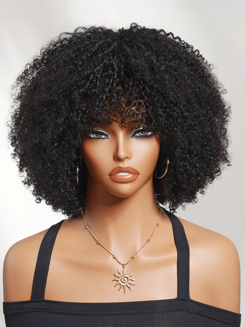 afro curly human hair wig