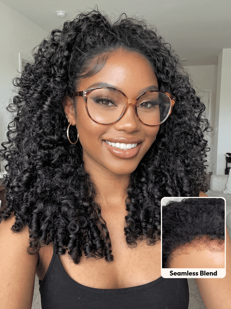 UNice MeltLine™ Burmese Curly Half Wig with Finger Coily Ends Beginner Friendly