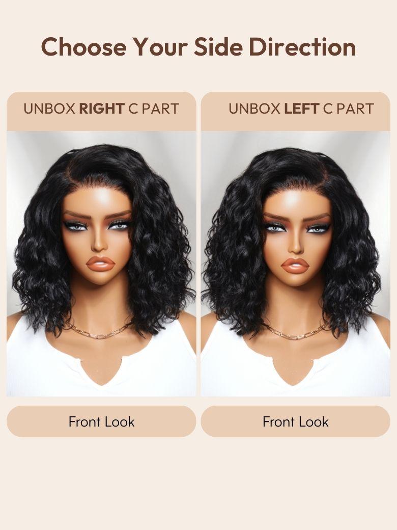 [ Allofdestiny Same ] UNice Bye-Bye Slip™ 6x4 Glueless Lace "C" Side Part Loose Wavy Bob 220% High Density Drawstring Wig For Beginners