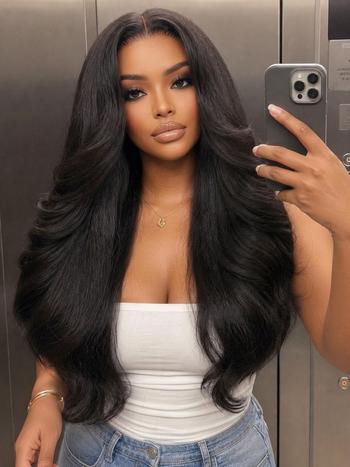 UNice Bye-Bye Slip™ 7x5 Lace Glueless Kinky Straight Blowout Wig with Soft Layers