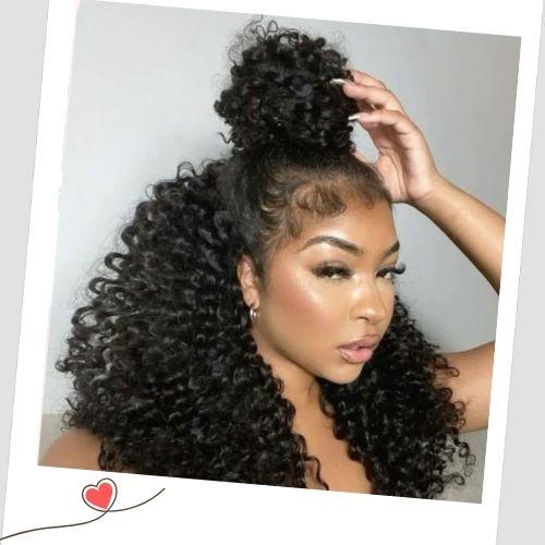 Half Wig with Top Knot