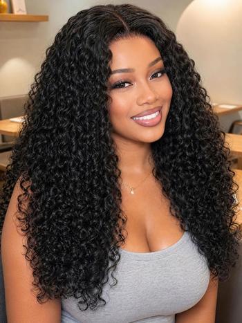UNice 3B Defined Curly Wig Bye-Bye Slip™ 13×4 Lace Front Glueless Blend-Ready Soft Springy Curls for Natural Hair Match
