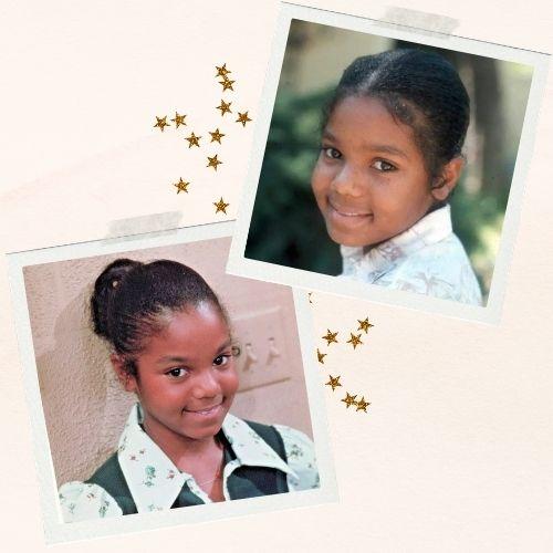 Young Janet Jackson featuring her natural afro-textured hair in childhood photos
