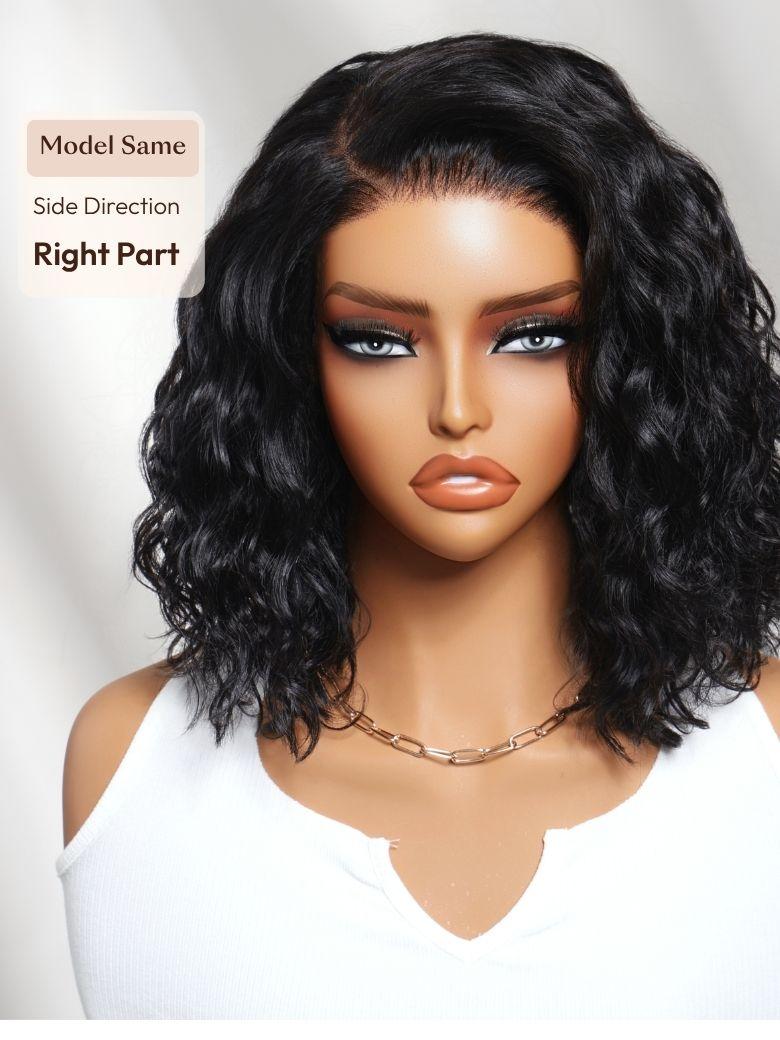 UNice Bye-Bye Slip™ 6x4 Glueless Lace "C" Side Part Loose Wavy Bob 220% High Density Drawstring Wig For Beginners