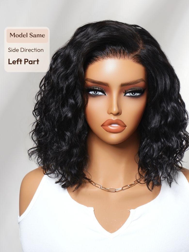 UNice Bye-Bye Slip™ 6x4 Glueless Lace "C" Side Part Loose Wavy Bob 220% High Density Drawstring Wig For Beginners