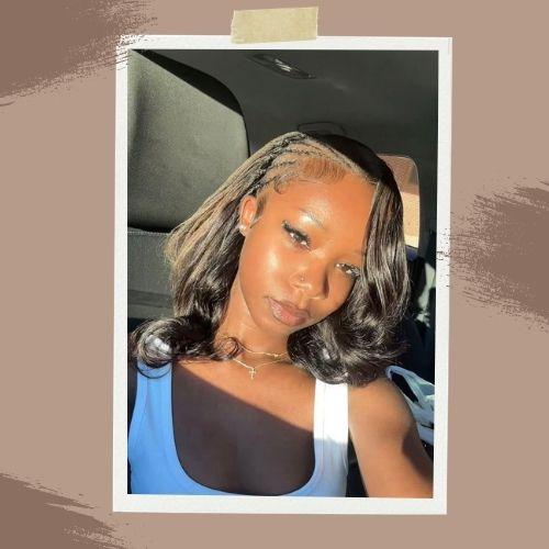 Short bob length Cassie braids hairstyle with soft waves