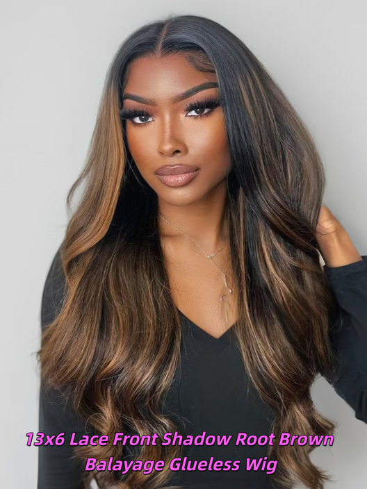 UNice 13x6 Ready To Wear Shadow Root Brown Balayage Glueless Wig& U Part Protective Style Wig
