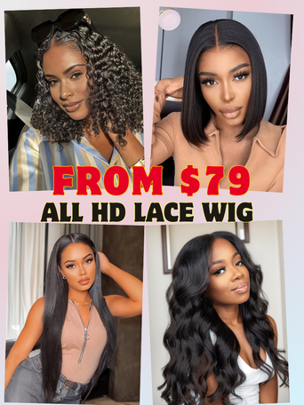 From $79: Invisible 5x5 HD Lace Closure Real Human Hair Wig