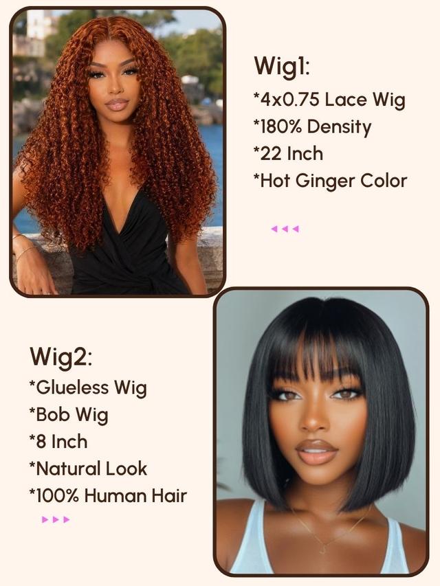 The UNice Pay $79 Get 2 wig 24H visual image position 2 shows wigs for black women.