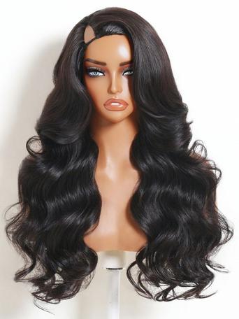 UNice Voluminous Curls Wig With Side-Swept Bangs InvisiBlend™ Side V Part Everyday Custom Fit Fluffy Blowout Wave Instant Volume