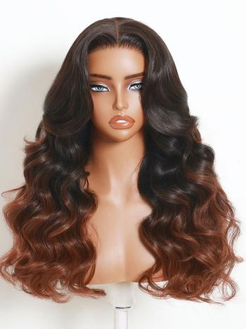 UNice Cinnamon Brown Ombre Body Wave Wig Bye-Bye Slip™ 13×4 Lace Front Glueless Glam-Ready Rich Warm Tone Polished Look