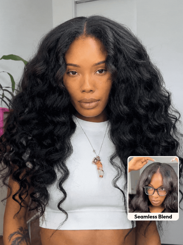 UNice InvisiBlend™ V part Kinky Straight Natural Black Wig Protect Your Natural Hair