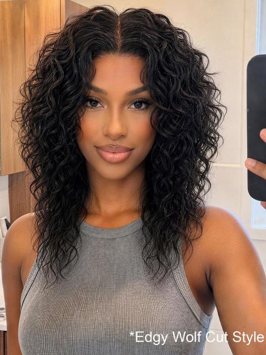 UNice Soft Edgy Water Wave Wolf Cut Wig Bye-Bye Slip™ 7×5 Lace Closure Glueless Glam-Ready Cool Girl Style Bold Expression