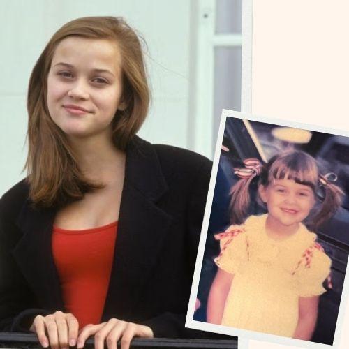 Young Reese Witherspoon displaying her natural dark chestnut brown hair color