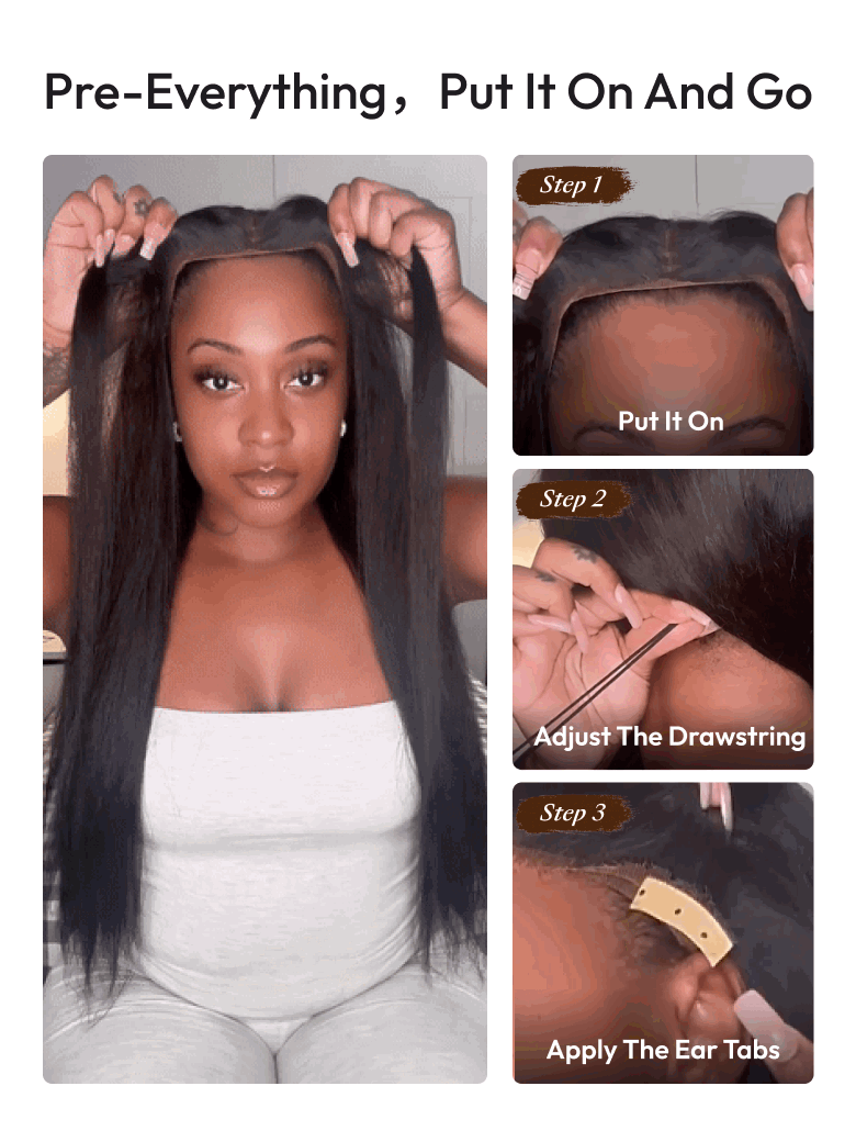 unice put on and go lace front wig install steps for beginners
