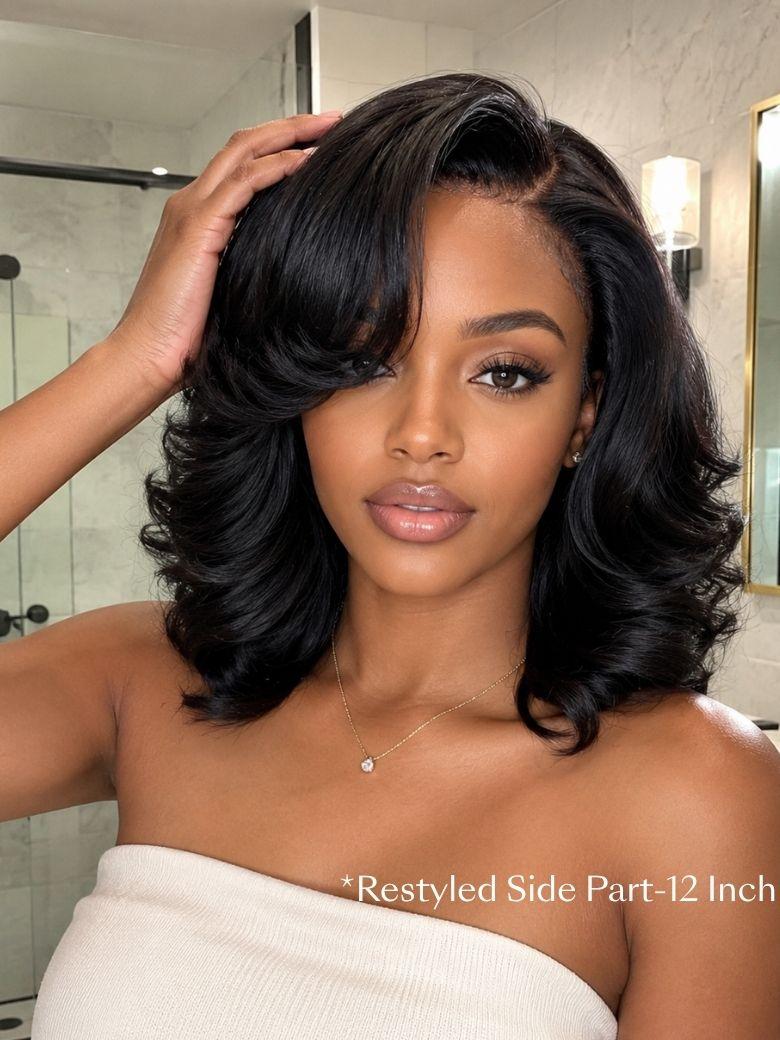 UNice Layered Blowout Bob Bye-Bye Slip™ 7×5 Lace Closure Glueless Everyday Soft Glam Effortless Summer Chic