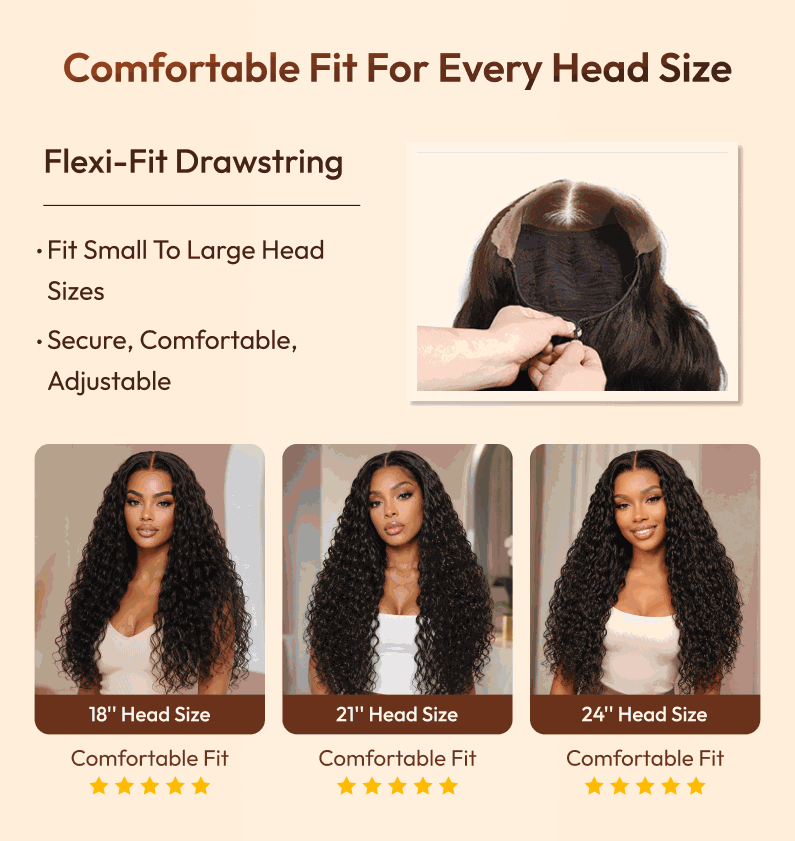 unice adjustable wig cap with drawstring for different head size