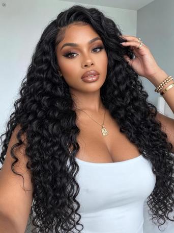 UNice Indian Curly Bye-Bye Slip™ 7x5 Lace Glueless Human Hair Wig with Fluffy Bouncy Curls and Invisi Drawstring